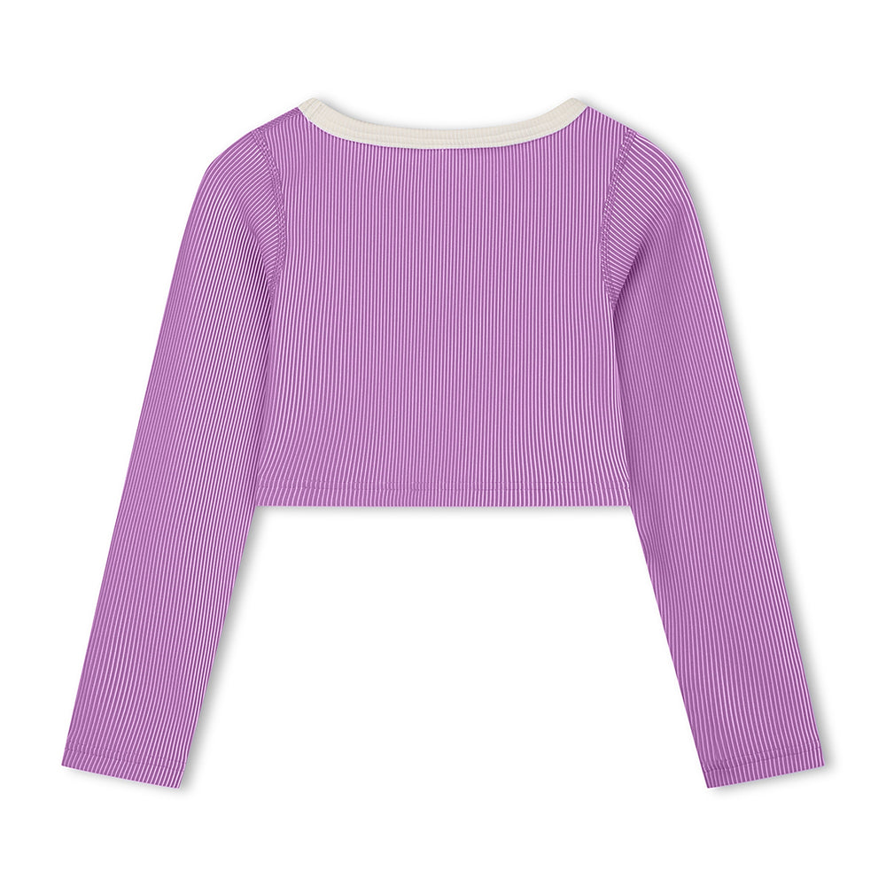 Lilac Mini Stripe Crop Rashie back