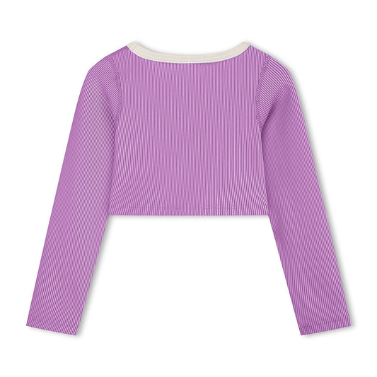 Lilac Mini Stripe Crop Rashie back