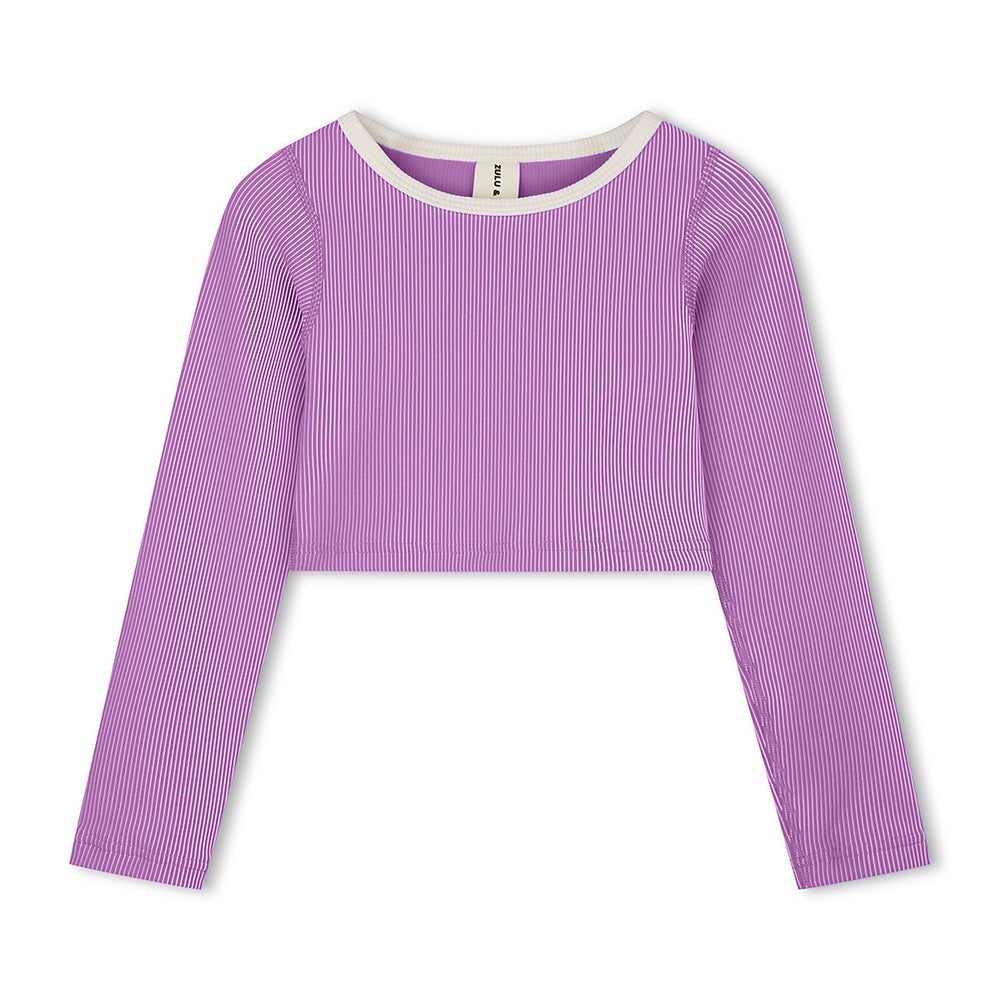 Lilac Mini Stripe Crop Rashie
