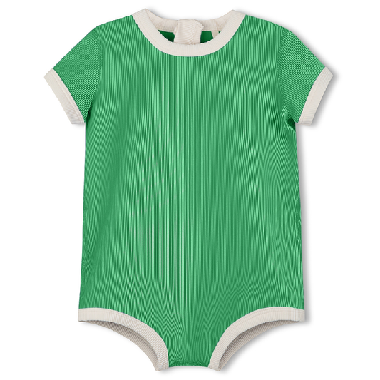 Mini Stripe Rib Infant Onesie Parrot Green