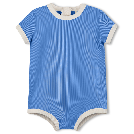 Mini Stripe Rib Infant Onesie Sky Blue
