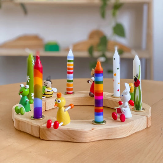 Celebration Ring Candle Striped Colourful