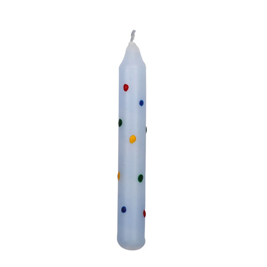 Celebration Ring Candle Confetti Light Blue