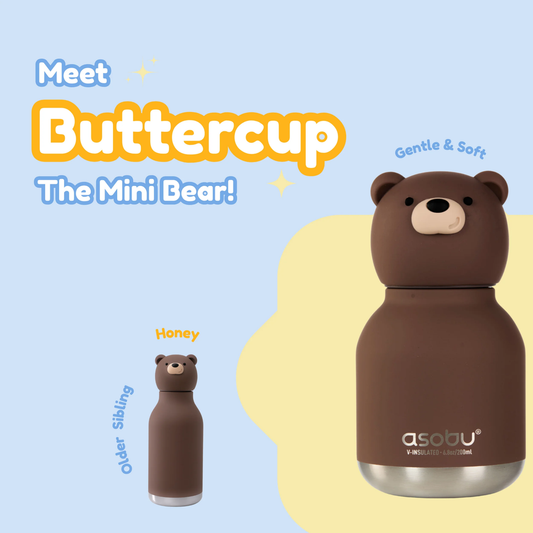 Asobu Bestie Bottle Mini Brown Bear side