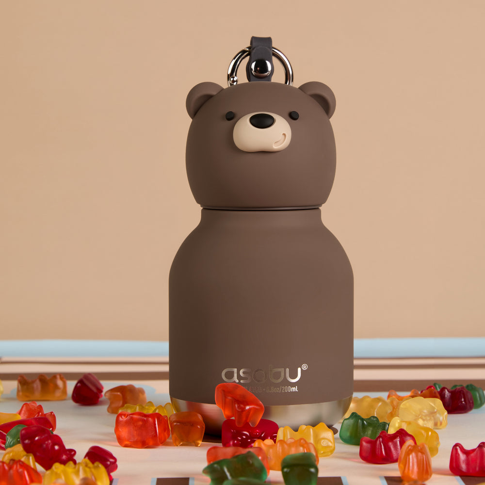Asobu Bestie Bottle Mini Brown Bear detail
