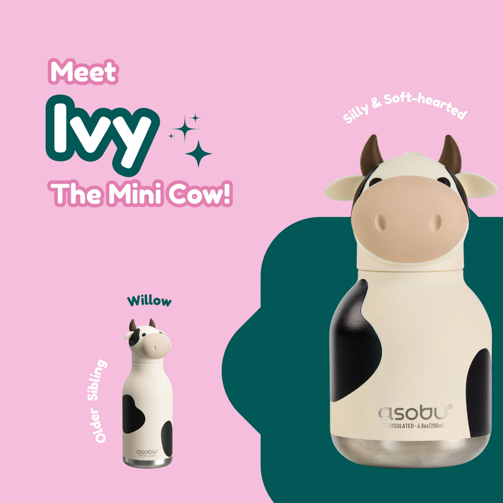 Asobu Bestie Bottle Mini Cow side