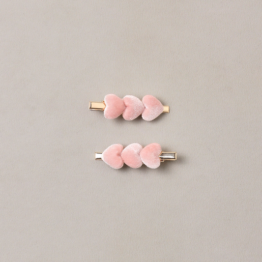Velvet Heart Clips Rose
