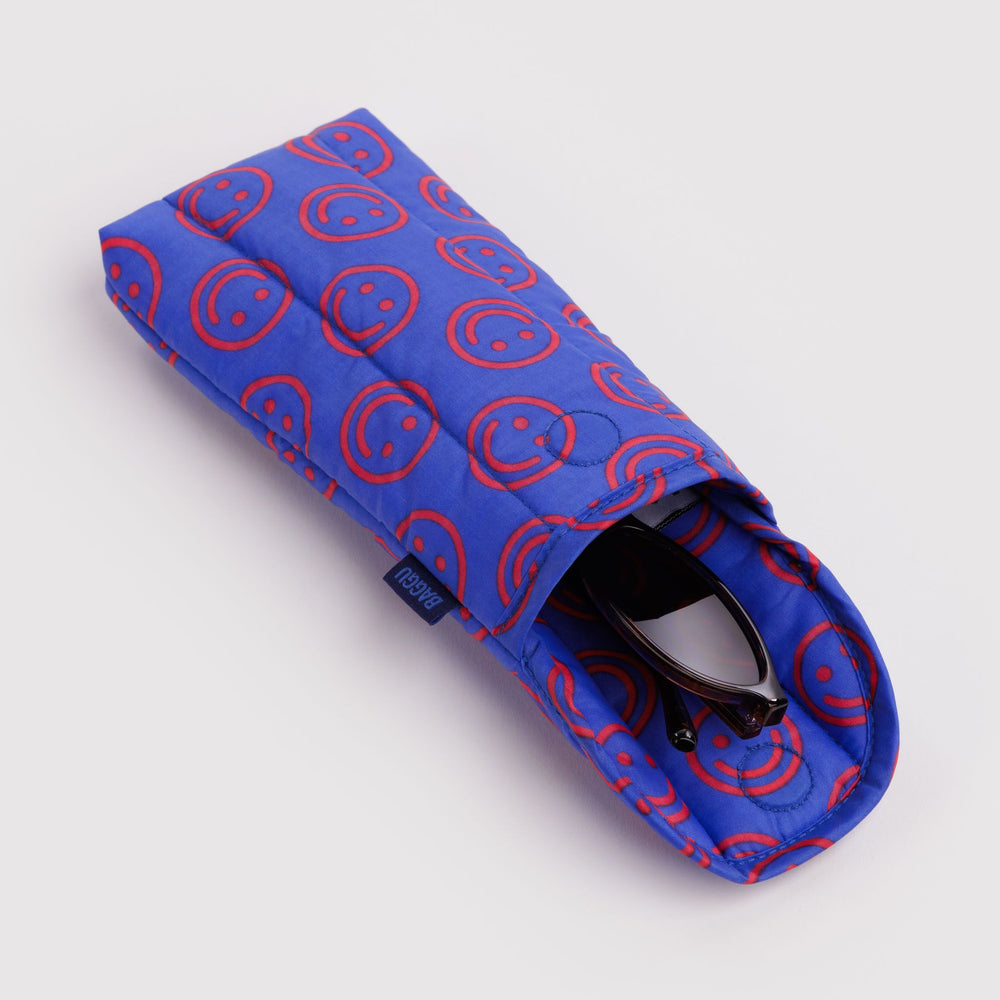 Puffy Glasses Sleeve Mini Cobalt Happy