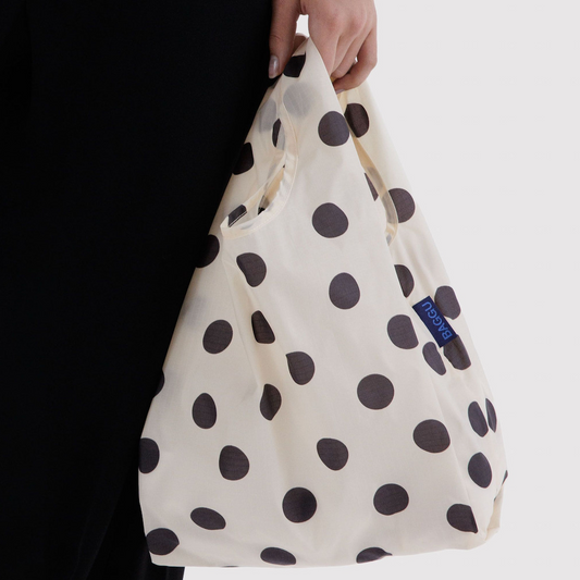 Baby Baggu Cream And Black Polka Dot