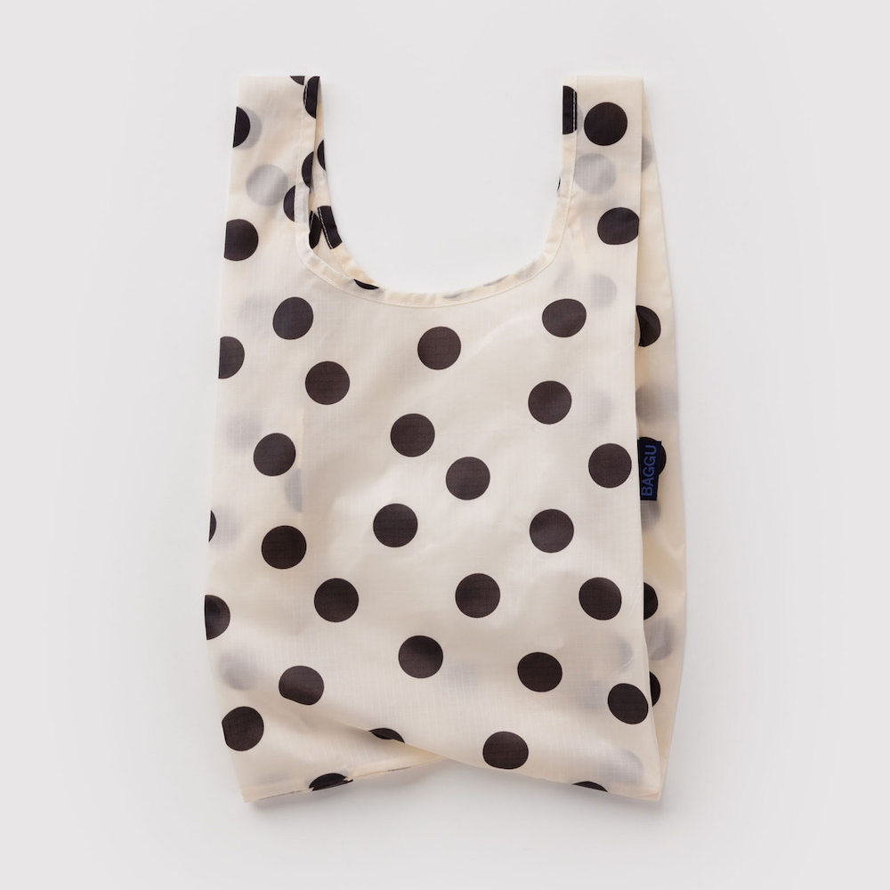 Baby Baggu Cream And Black Polka Dot