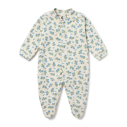 Baby Sleepsuit Blue Meadow