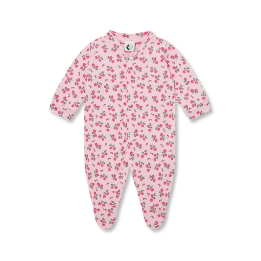 Baby Sleepsuit Pink Tea Floral