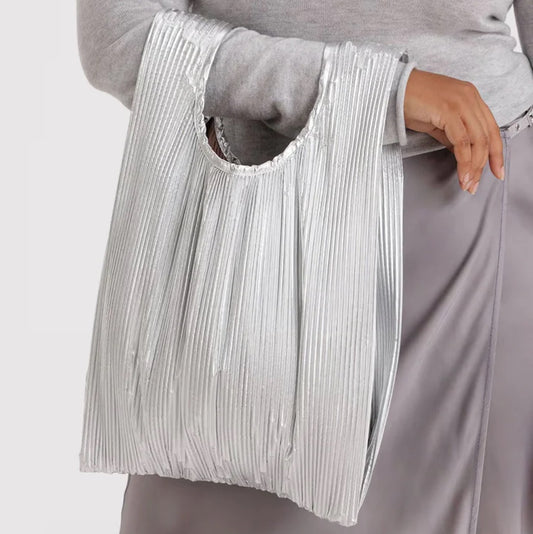 Pleated Baggu Chrome Metallic
