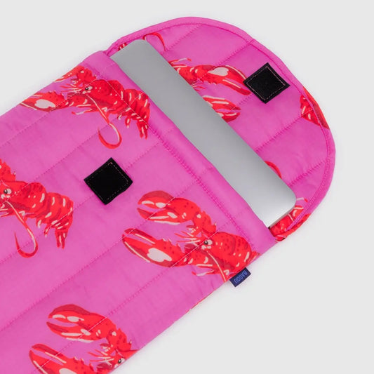 Pink Lobster Puffy Laptop Sleeve 16"