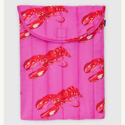 Pink Lobster Puffy Laptop Sleeve 16"