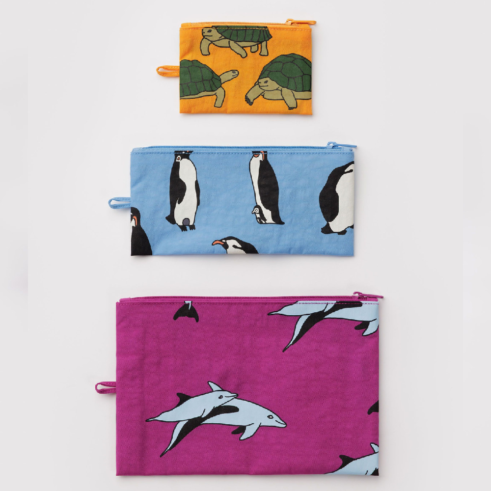 Flat Pouch Set Vacation Animals
