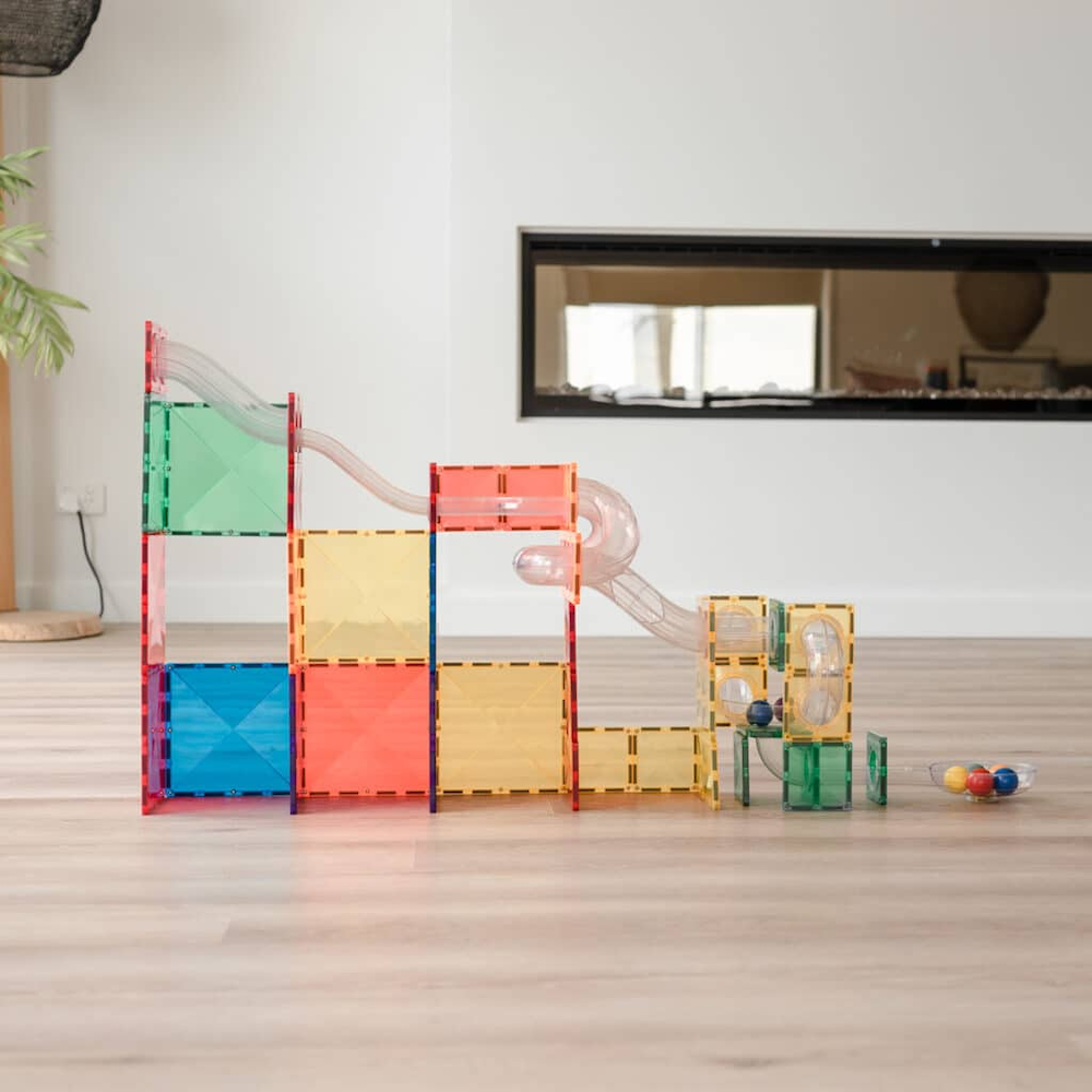 Magnetic Tiles 66 Piece Rainbow Ball Run Expansion Pack