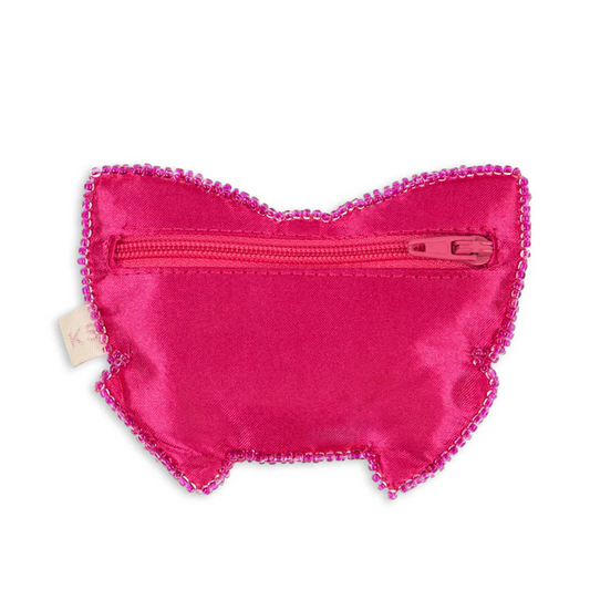 Beaded Bow Wallet Bubblegum