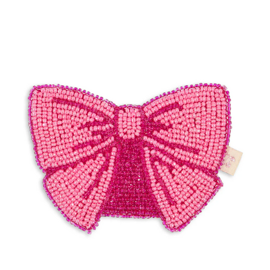Beaded Bow Wallet Bubblegum