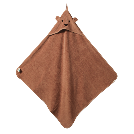 Bear Hooded Towel Hazelnut