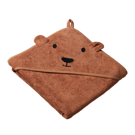 Bear Hooded Towel Hazelnut