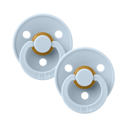Bibs Dummy Twin Pack Baby Blue Round