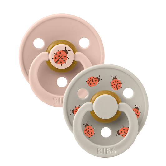 Bibs Dummy Ladybug Blush/ Sand Round