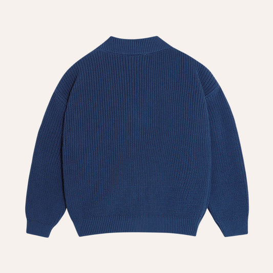 Blue Oversized Kids Cardigan