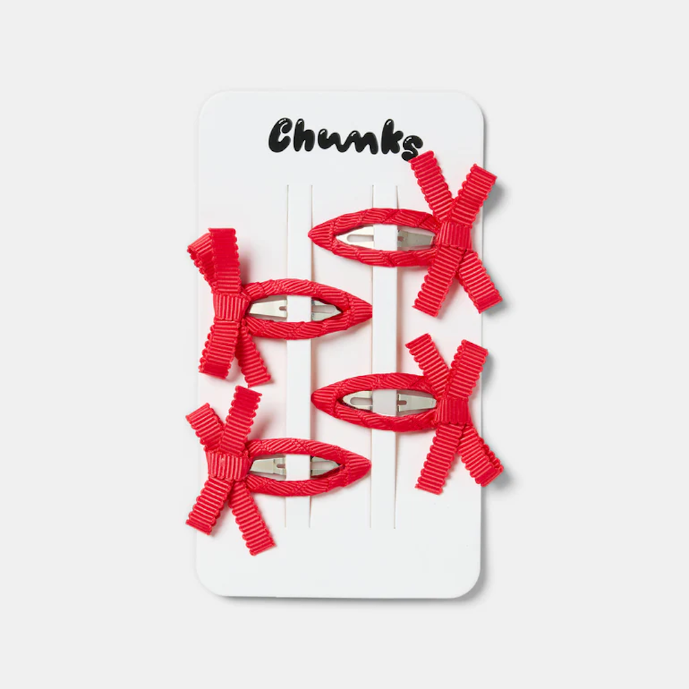 Bow Snap Clips In Cherry