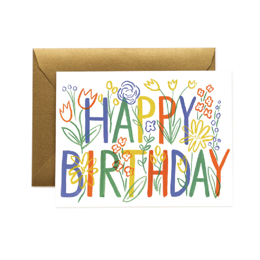 Brushstroke Birthday Greeting Card