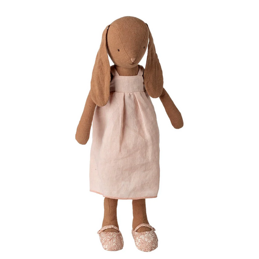 Chocolate Brown Bunny Size 3 With Light Pink Dress