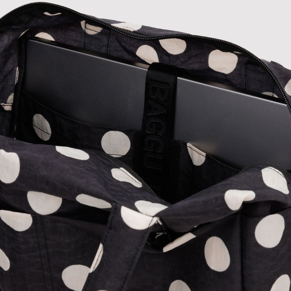 Everyday Cloud Bag Black and Cream Polka Dot