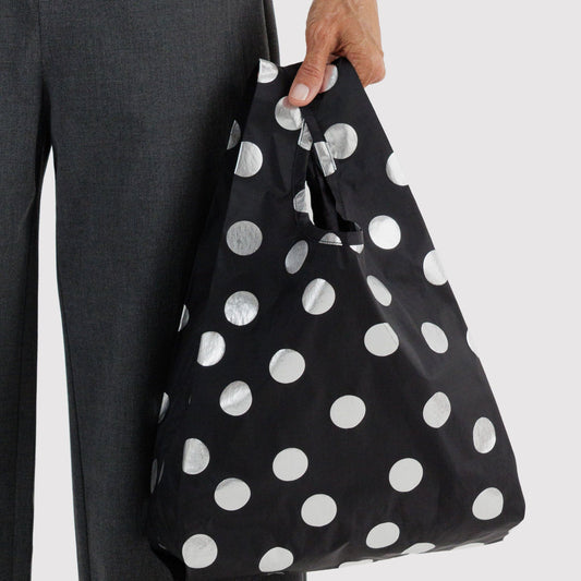 Baby Baggu Silver Metallic Polka Dot