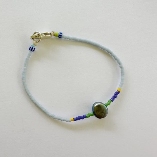 Colour Healing Bracelet Pearl with Sky Blue