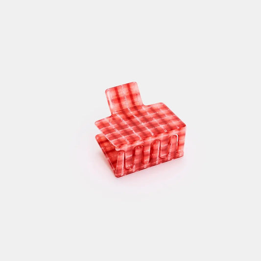 Midi Box Claw in Red Plaid