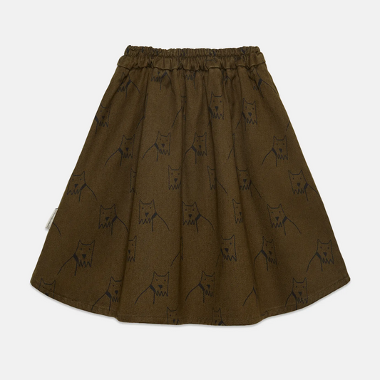 City Dog All Over Canvas Skirt - Green Forest