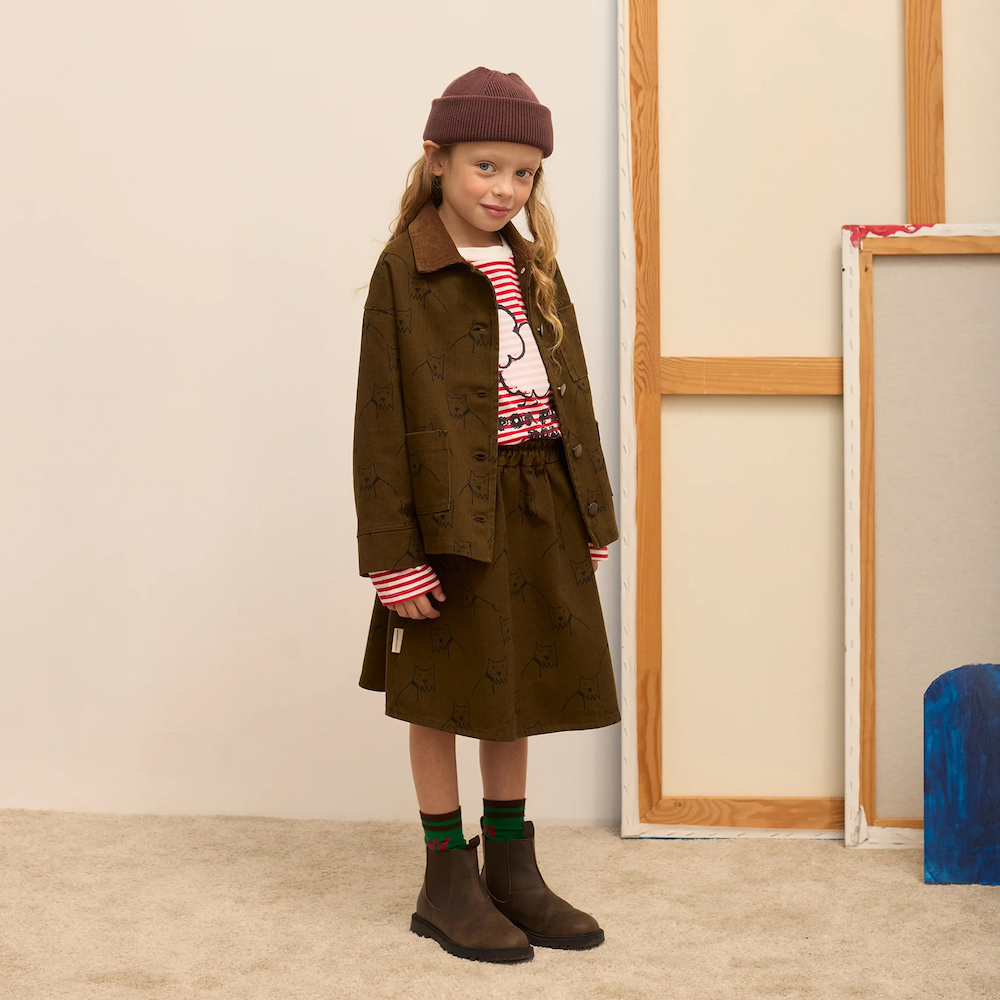 City Dog All Over Canvas Skirt - Green Forest