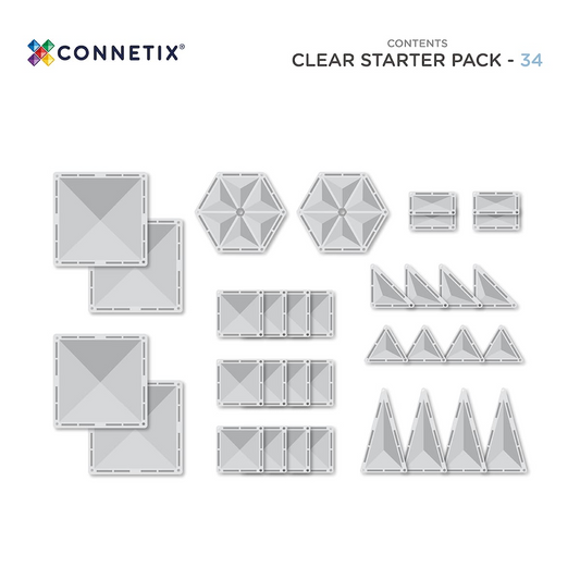 Magnetic Tiles 34 Piece Clear Starter Pack
