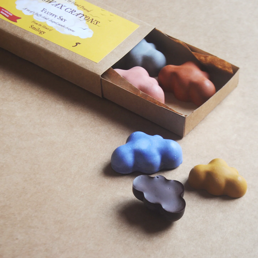 Fluffy Cloud-Shaped Jumbo Beeswax Crayons