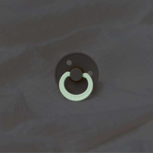 Bibs Dummy Twin Pack Glow Vanilla/Dark Oak Round