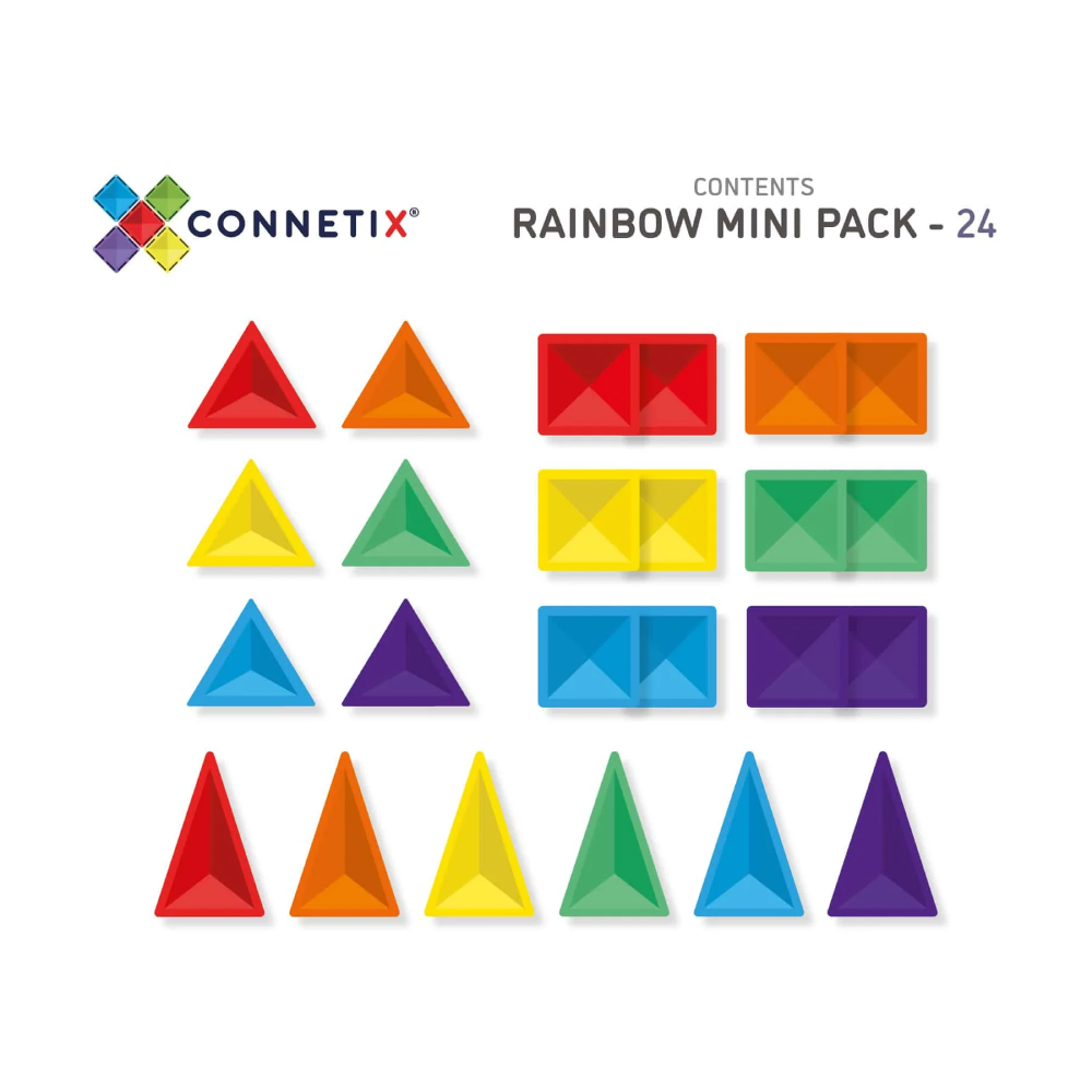 Magnetic Tiles 24 Piece Rainbow Mini Pack