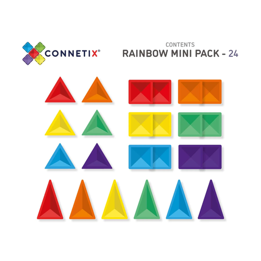 Magnetic Tiles 24 Piece Rainbow Mini Pack