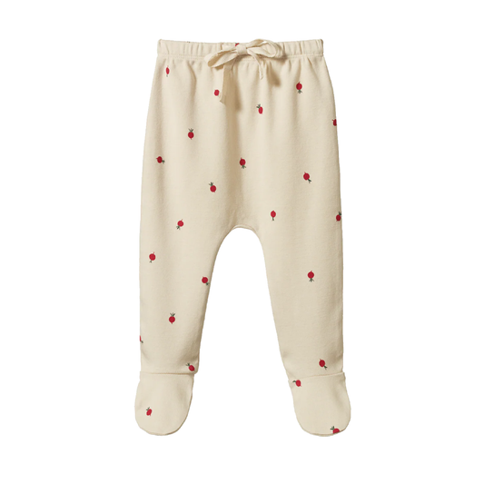Footed Rompers Radish Print