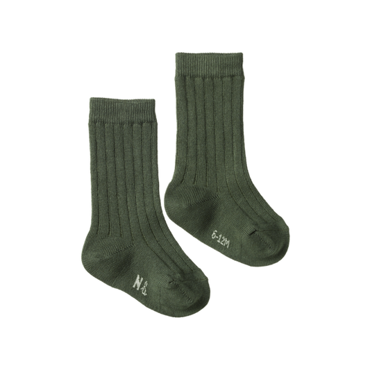 Organic Cotton Rib Socks Thyme