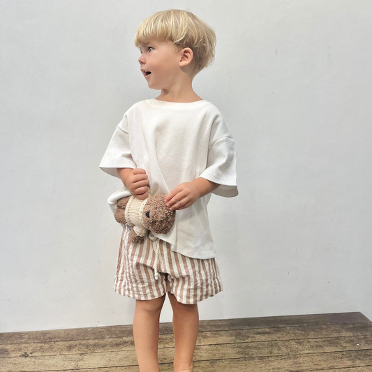 Cotton Shorts Fudge Stripe