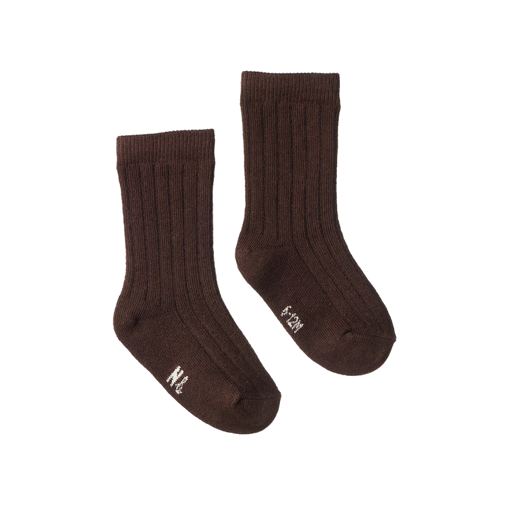 Organic Cotton Rib Socks Pinecone