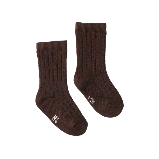 Organic Cotton Rib Socks Pinecone