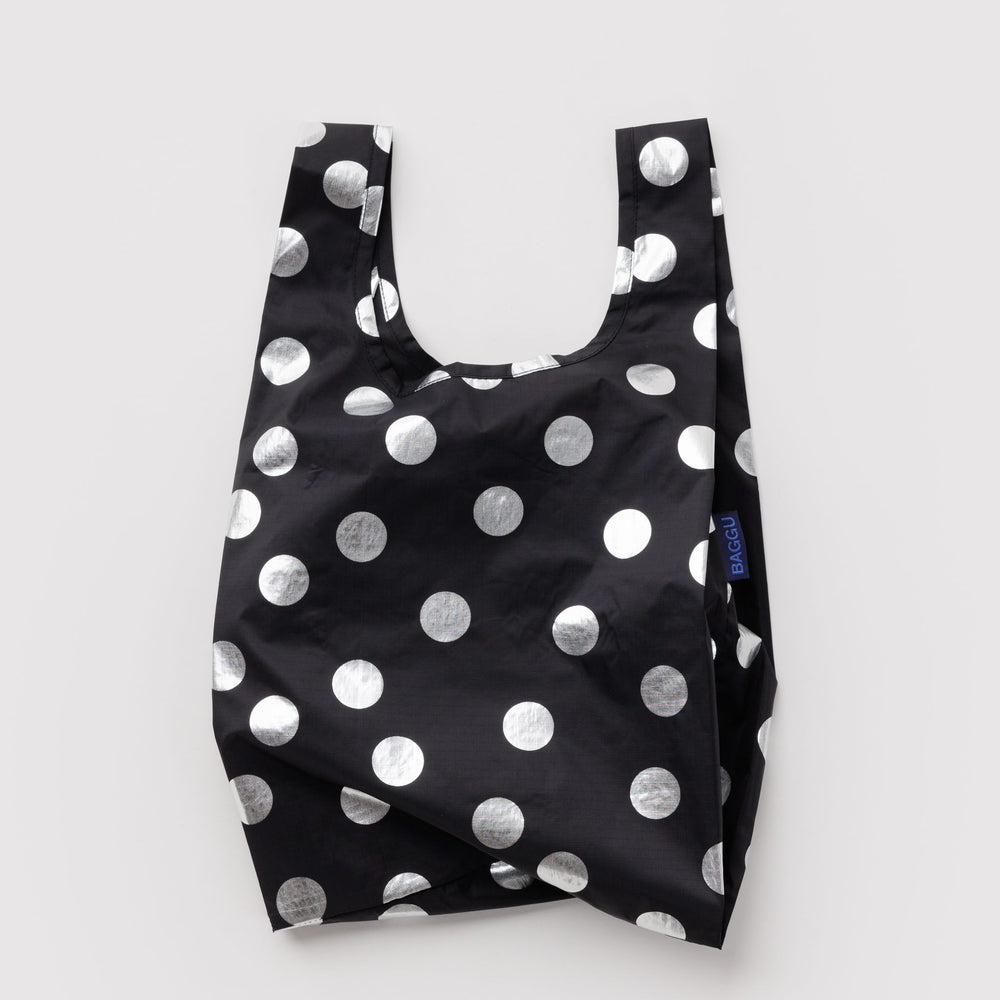 Baby Baggu Silver Metallic Polka Dot