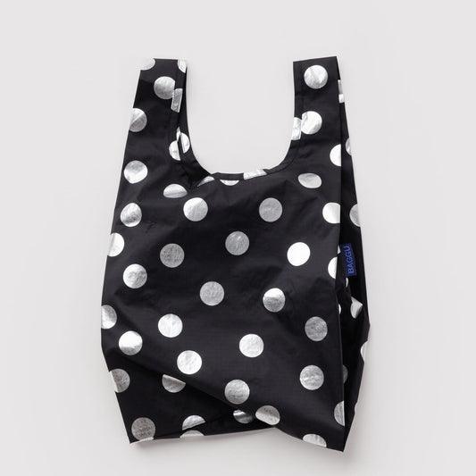 Baby Baggu Silver Metallic Polka Dot