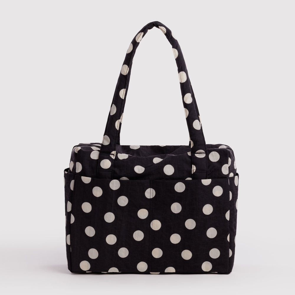 Small Cloud Carry-On Black and Cream Polka Dot